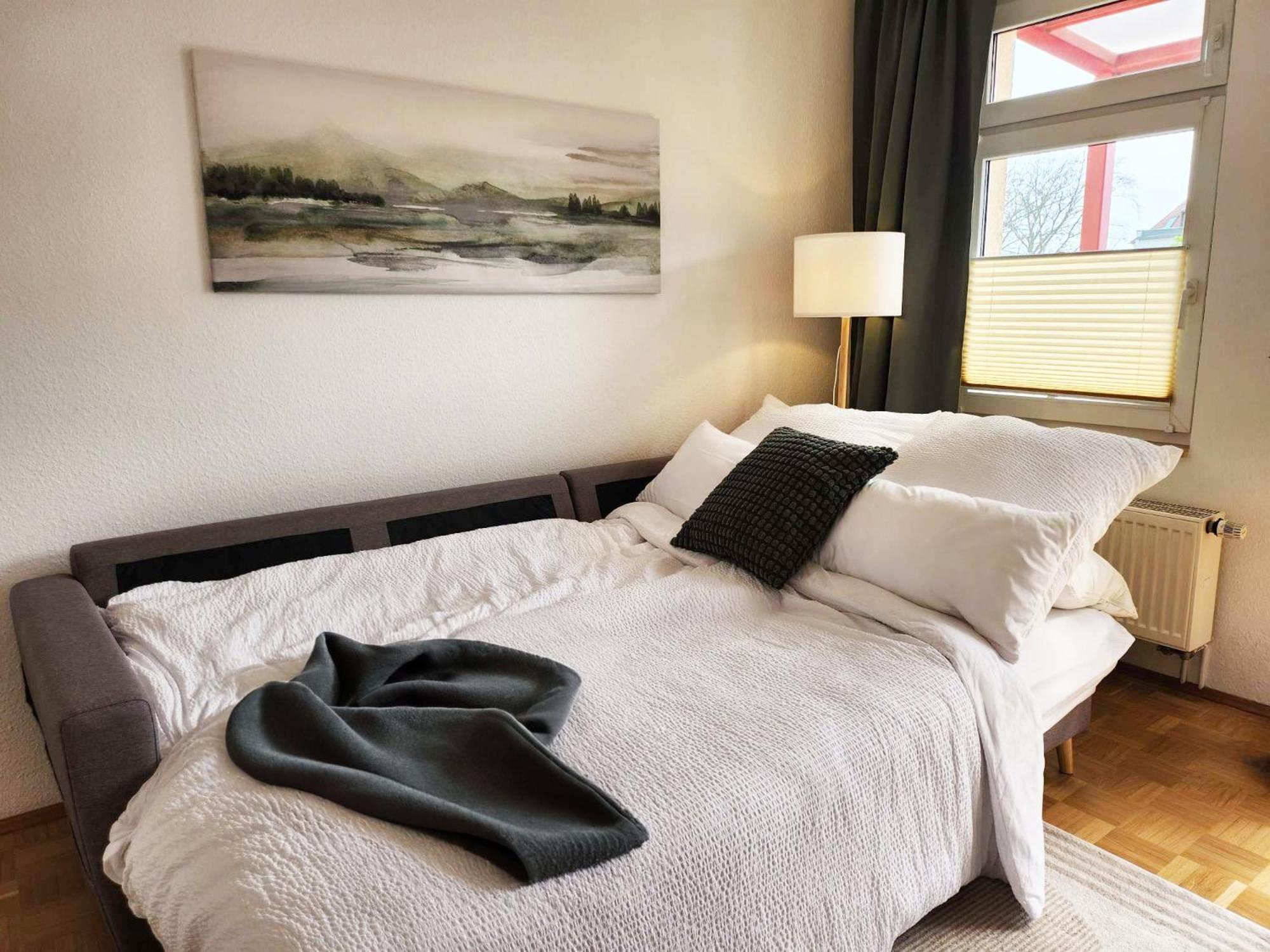 2 Zimmer, Bett Und Schlafsofa, Balkon, Waschmaschine L Leipzig Exterior foto